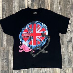 🔥 Cactus Jack Travis Scott O2 Live Union Jack Tee Black Official Merch Sz L -EU